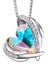 Kadınlar Için Aşk Kalp Kolye Kolye Gümüş Ton Gül Altın Ton Kristaller Birthstone Anneler Günü Sevgililer Günü Takı Hediyeler Kadınlar Için, Beyaz Altın Aurore Boreale (Yurt Dışından) 1
