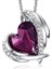 Kadınlar Için Aşk Kalp Kolye Kolye Gümüş Ton Gül Altın Ton Kristaller Birthstone Anneler Günü Sevgililer Günü Takı Hediyeler Kadınlar Için, Beyaz Altın Mor (Yurt Dışından) 1