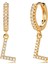 Avekı 18K Zarif Altın Kaplama Açacağı Kübik Zirkon Harf Charm Huggie Hoop Küpeler Harfleri Az 26 Harf Charm Küpeler Kişiselleştirilmiş Minik Dangle Minimalist Ilk Takı Sembolik Hediye (Yurt Dışından) 1