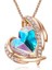 Kadınlar Için Aşk Kalp Kolye Kolye Gümüş Ton Gül Altın Ton Kristaller Birthstone Anneler Günü Sevgililer Günü Takı Hediyeler Kadınlar Için, Gül Altın Aurore Boreale (Yurt Dışından) 1