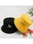 Bucket Hat Kadın Çift Taraflı Yazlık Vizörlü Günlük Şapka, Siyah & Sarı, Mango (Yurt Dışından) 1