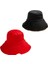 Kova Şapka Plaj Balıkçı Şapkaları Pamuk Çift Taraflı Güneş Şapkası Yürüyüş Kamp Avcılık Seyahat Balıkçılık-Kırmızı/siyah (Yurt Dışından) 1