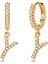 Avekı 18K Zarif Altın Kaplama Açacağı Kübik Zirkon Harf Charm Huggie Hoop Küpeler Harfleri Az 26 Harf Charm Küpeler Kişiselleştirilmiş Minik Dangle Minimalist Ilk Takı Sembolik Hediye (Yurt Dışından) 1
