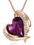 Kadınlar Için Aşk Kalp Kolye Kolye Gümüş Ton Gül Altın Ton Kristaller Birthstone Anneler Günü Sevgililer Günü Takı Hediyeler Kadınlar Için, Gül Altın Mor (Yurt Dışından) 1