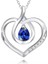 Yüksek Takı Birthstone Kolye Bayanlar Gümüş Gerçek Veya Oluşturulmuş Değerli Taşlar Sonsuza Kadar Aşk Kalp Kolye Kolye Lacivert (Yurt Dışından) 1