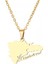 Paslanmaz Çelik Altın Kolye Takı, Dominika Harita Kolye, Erkekler ve Kadınlar Için Moda Aksesuarları, Aile Veya Arkadaşlar Için En Iyi Hediye (Yurt Dışından) 1