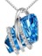 Birthstone Kristalli Kolye Kolye, 18 Ayar Pembe Altın/gümüş Kaplama, 18" + 2" Mavi (Yurt Dışından) 1