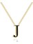 18 Ayar Altın Kaplama Harfli Kolye, Paslanmaz Çelik Ilk A'dan Z'ye Harfli Kadın Kızlar Için Kolyeler, Siyah/altın, Zincir Kolye (Yurt Dışından) 1