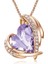 Aşk Kalp Kolye Kolye Kadınlar Için Gümüş Ton Gül Altın Ton Kristaller Birthstone Anneler Günü Sevgililer Günü Takı Hediyeler Kadınlar Için, Gül Altın Lavanta (Yurt Dışından) 1