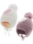 Bebek Kız Beanie Şapka, Bebek Yürüyor Kış Sıcak Örgü Şapka, Küçük Kızlar Için Kış Sıcak Bere Şapka 2 Adet - Beyaz Pembe (Yurt Dışından) 1
