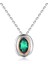 925 Ayar Gümüş Zümrüt Kolye Kolye Taş Birthstone Kadınlar Için 18 Inç Gümüş Zincir ile (Yurt Dışından) 1