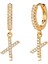 Avekı 18K Zarif Altın Kaplama Açacağı Kübik Zirkon Harf Charm Huggie Hoop Küpeler Harfleri Az 26 Harf Charm Küpeler Kişiselleştirilmiş Minik Dangle Minimalist Ilk Takı Sembolik Hediye (Yurt Dışından) 1