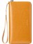 Women's Wallet Rfıd Blocking Leather Zip Wallet Clutch Wrist Strap Travel Long Wallet, Rfid Wallet (Yellow) (Yurt Dışından) 1