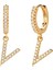 Avekı 18K Zarif Altın Kaplama Açacağı Kübik Zirkon Harf Charm Huggie Hoop Küpeler Harfleri Az 26 Harf Charm Küpeler Kişiselleştirilmiş Minik Dangle Minimalist Ilk Takı Sembolik Hediye (Yurt Dışından) 1