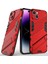iPhone 14 Plus Için Sert Pc Tpu Hibrit Düşme Önleyici Stand Telefon Kılıfı - Kırmızı (Yurt Dışından) 1