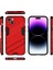 iPhone 14 Plus Için Sert Pc Tpu Hibrit Düşme Önleyici Stand Telefon Kılıfı - Kırmızı (Yurt Dışından) 3