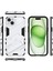 iPhone 15 Plus Için Sert Pc Tpu Hibrit Düşme Önleyici Stand Telefon Kılıfı - Beyaz (Yurt Dışından) 2