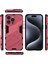 iPhone 15 Pro Max Için Sert Pc Tpu Hibrit Düşme Önleyici Stand Telefon Kılıfı - Sıcak Pembe (Yurt Dışından) 2