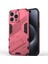 iPhone 15 Pro Için Sert Pc Tpu Hibrit Düşme Önleyici Stand Telefon Kılıfı - Sıcak Pembe (Yurt Dışından) 3