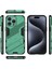 iPhone 15 Pro Için Sert Pc Tpu Hibrit Düşme Önleyici Stand Telefon Kılıfı - Yeşil (Yurt Dışından) 2