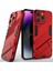 iPhone 14 Pro Max Için Sert Pc Tpu Hibrit Düşme Önleyici Stand Telefon Kılıfı - Kırmızı (Yurt Dışından) 1