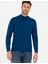 Erkek İndigo Slim Fit Yarım Balıkçı Yaka Yün Karışımlı Basic Triko Kazak 50270055-VR106 3