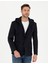 Erkek Lacivert Slim Fit Kapüşonlu Ceket 50287480-VR033 1