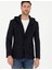 Erkek Lacivert Slim Fit Kapüşonlu Ceket 50287480-VR033 3