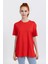 La Bayan O Yaka Düz Basıc K.kol Tshırt Kırmızı 4