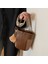 Kadınların Yeni Kore Tarzı Retro Moda Dikey Çizgili Süet Omuz Crossbody Çanta (Yurt Dışından) 3