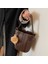 Kadınların Yeni Kore Tarzı Retro Moda Dikey Çizgili Süet Omuz Crossbody Çanta (Yurt Dışından) 5