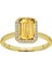 Pırlanta ve Emerald Kesim Sitrin Tektaş Yüzük 0431R0035 2