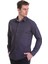 Lacivert Slim Fit Baskılı 100% Pamuklu Slim Yaka Uzun Kollu Baskılı Casual Gömlek 4