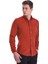 Kiremit Slim Fit Düz 100% Pamuklu Düğmeli Yaka Uzun Kollu Klasik Gömlek 3
