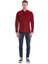 Bordo Slim Fit Düz 100% Pamuklu Düğmeli Yaka Uzun Kollu Klasik Gömlek 2