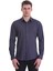 Lacivert Slim Fit Baskılı 100% Pamuklu Slim Yaka Uzun Kollu Baskılı Casual Gömlek 1