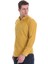 Hardal Slim Fit Düz 100% Pamuklu Düğmeli Yaka Uzun Kollu Klasik Gömlek 5