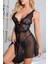 Norn Fashion Seksi Siyah Tül Babydoll DANTEL GECELIK 15501 2