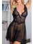 Norn Fashion Seksi Siyah Tül Babydoll DANTEL GECELIK 15501 4