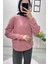 Içi Polarlı Iki Iplik Şardonlu Sweatshirt Pembe 2