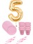 8 Tabak 8 Bardak 8 Çatal ( Pembe ) Rakam Folyo Balon 5 Yaş ( Gold Altın Sarısı ) 1