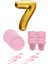 8 Tabak 8 Bardak 8 Çatal ( Pembe ) Rakam Folyo Balon 7 Yaş ( Gold Altın Sarısı ) 1