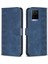 Vivo Y21 / Y21S / Y33S Telefon Kılıfı Pu Deri Izgara Deseni Baskılı Kapak Stand Cüzdan Kabuğu (Yurt Dışından) 1