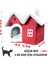 Tineke Kedi Evi Yumuşak Kedi Yatağı Derin Uyku ve Kış Evi Çıkarılabilir Minder -Villa (Gri) 1 Adet 2