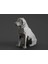Golden Retriever Köpek Figürü - Low Poly - Gri 2
