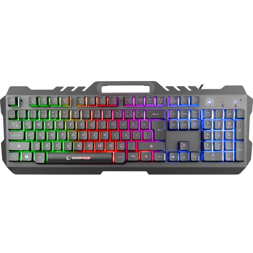 Rampage KB-R57 X-JAMMER Gökkuşağı Aydınlatmalı USB Tam Türkçe Gaming Oyuncu Klavyesi