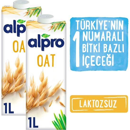 Alpro Yulaf Sütü 2 x 1lt Laktozsuz Bitkisel Vegan Süt