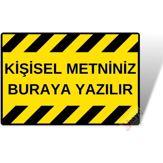 Hayg Equipment Kişiselleştirilebilir Sarı Alüminyum Tabela, Dekoratif Güvenlik Levhası - 20CM x 30CM