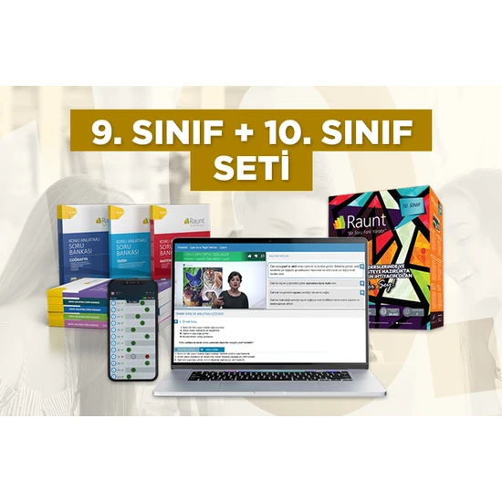 Raunt 9. Sınıf Dijital + 10. Sınıf (13 Kitap Cep Web) Yapay Zekalı Çalışma Planlı Ders Destek Seti