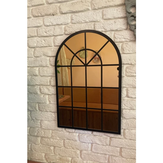 Dekoratif Pencere Ayna Pleksi (Siyah Mdf Üzeri Gold Aynalı Pleksi 45x68 Cm)
